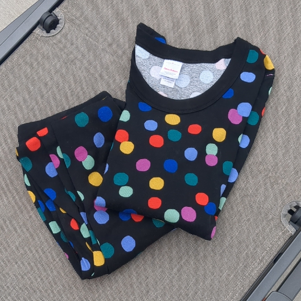 Hanna Andersson Black Pajamas with Colorful Dots Set